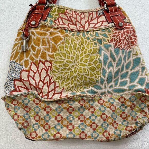 Fossil Multicolored Floral Pattern Canvas Shoulder/Handbag Medium ZB 2907 - Picture 12 of 12